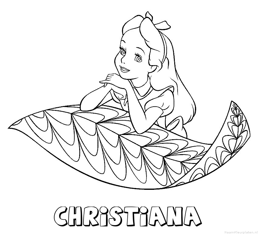 Christiana alice in wonderland kleurplaat