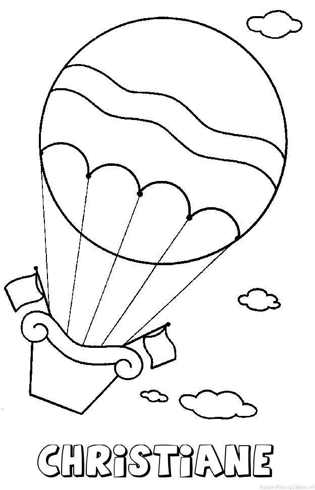 Christiane luchtballon kleurplaat