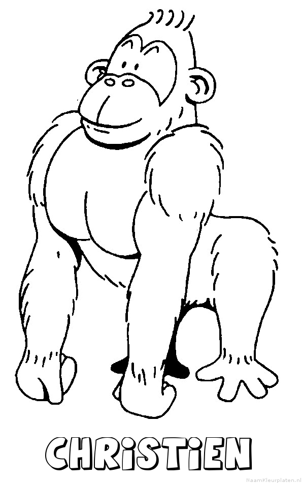 Christien aap gorilla kleurplaat