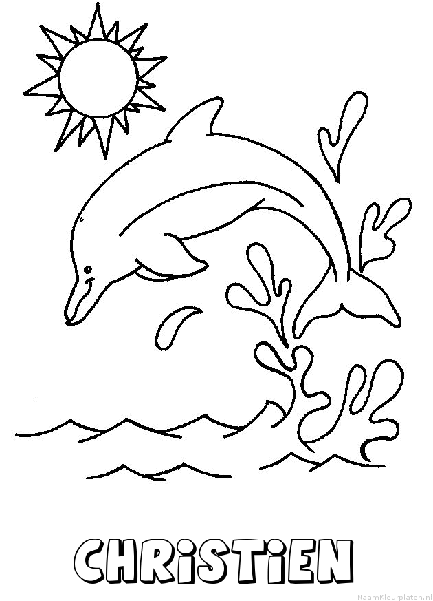 Christien dolfijn kleurplaat