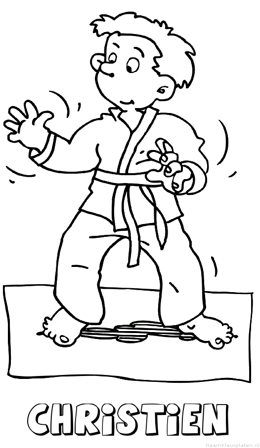 Christien judo kleurplaat