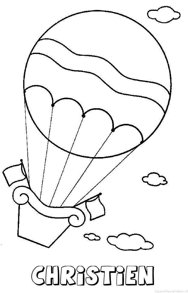 Christien luchtballon kleurplaat