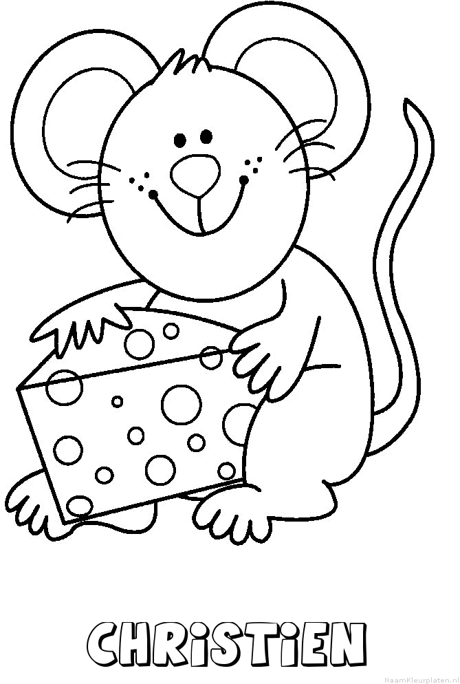 Christien muis kaas kleurplaat