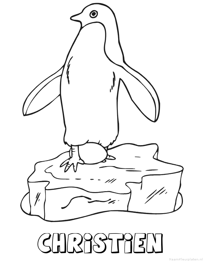 Christien pinguin kleurplaat