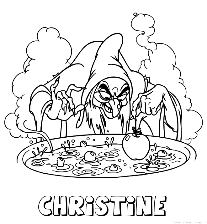 Christine heks kleurplaat