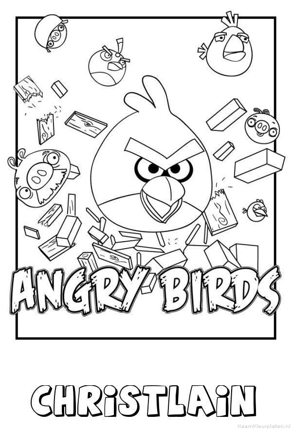 Christlain angry birds kleurplaat