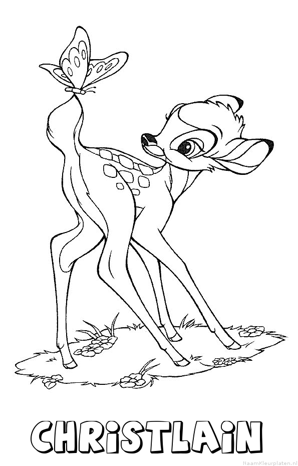Christlain bambi kleurplaat