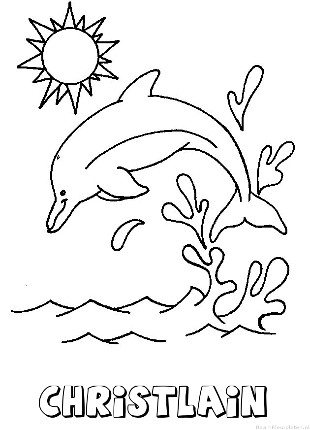 Christlain dolfijn kleurplaat