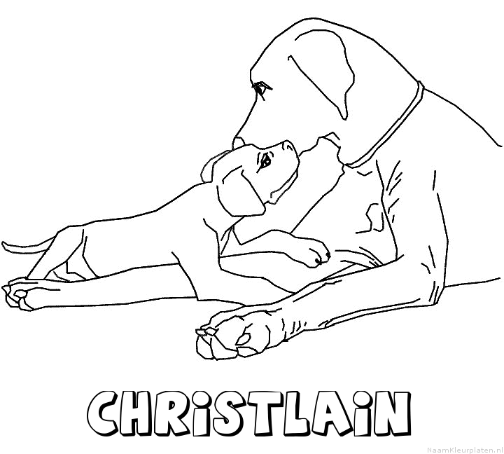 Christlain hond puppy kleurplaat