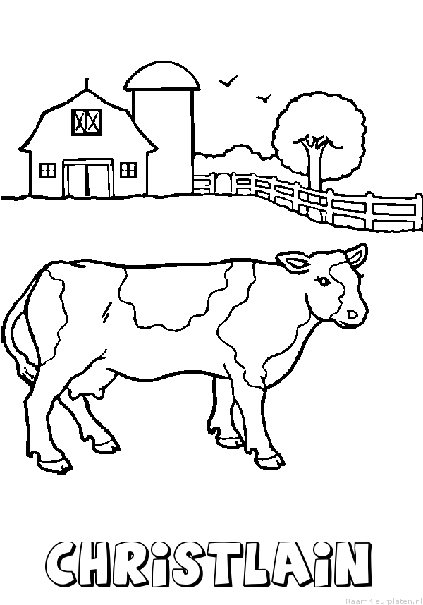Christlain koe kleurplaat