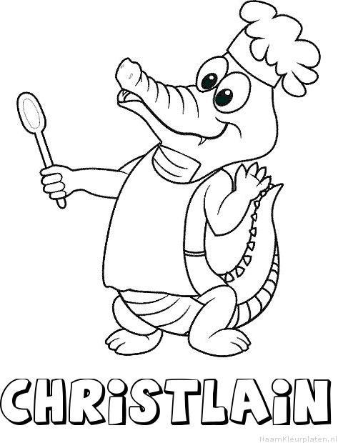 Christlain krokodil kleurplaat