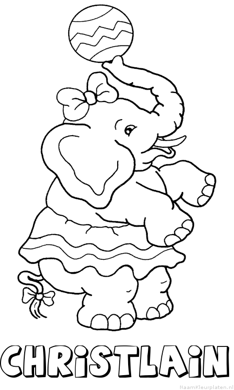 Christlain olifant kleurplaat