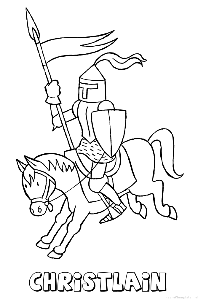 Christlain ridder kleurplaat