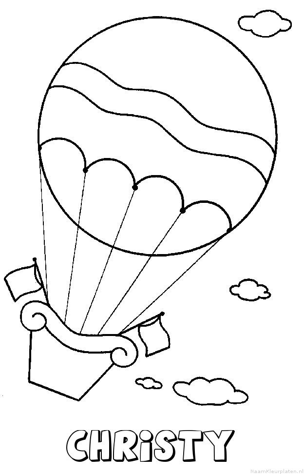 Christy luchtballon kleurplaat