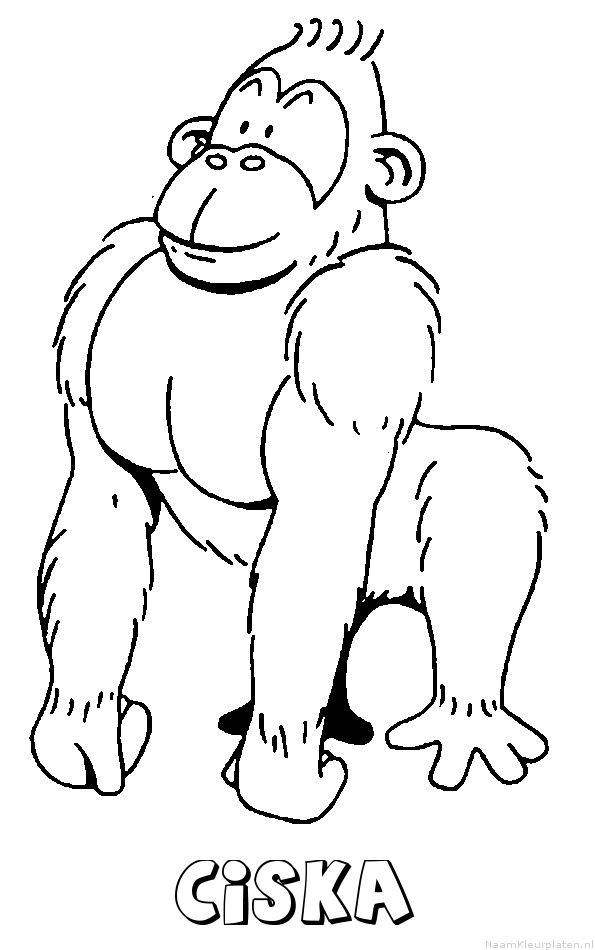 Ciska aap gorilla kleurplaat