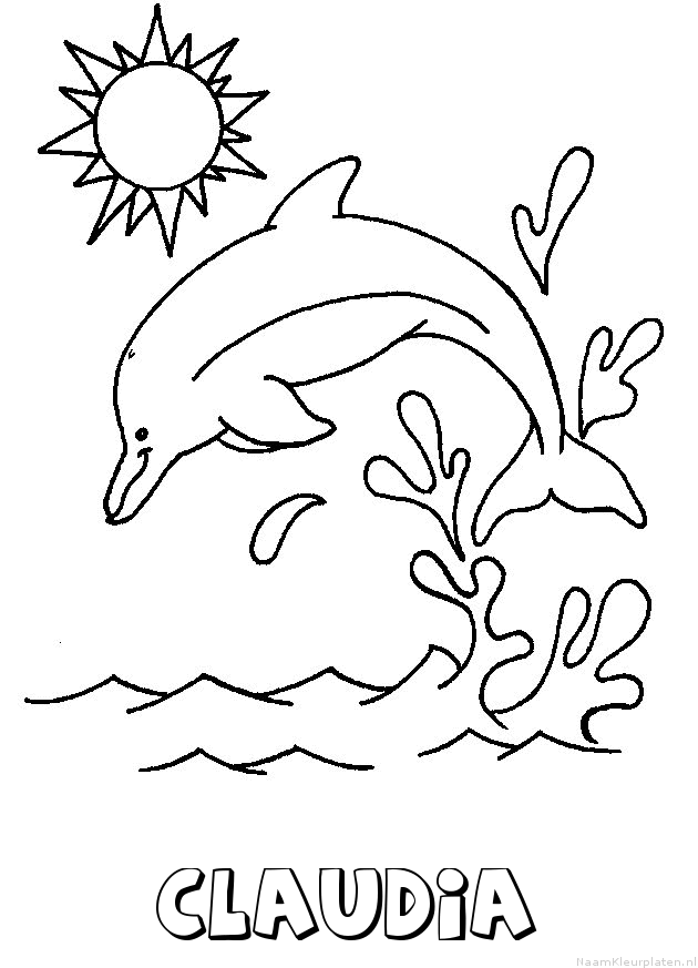Claudia dolfijn kleurplaat