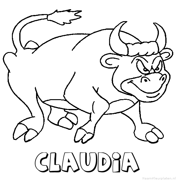 Claudia stier kleurplaat