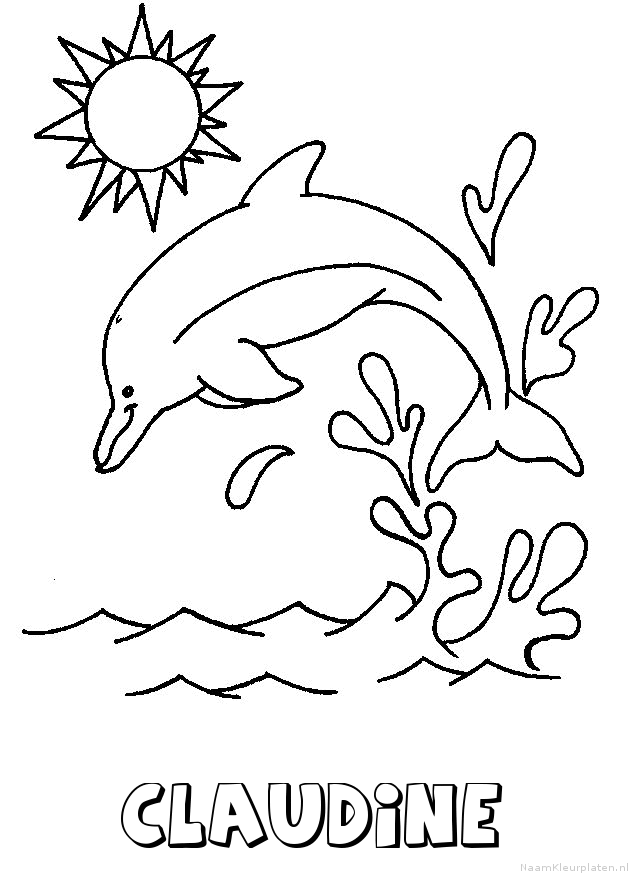 Claudine dolfijn kleurplaat