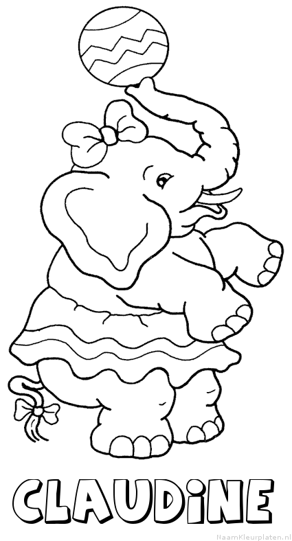 Claudine olifant kleurplaat