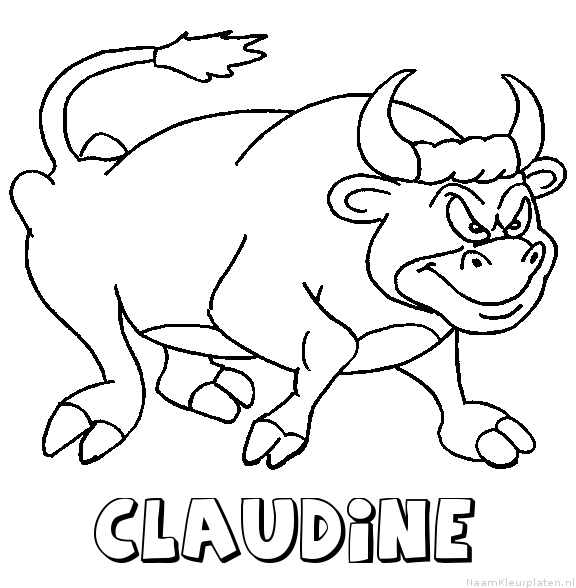 Claudine stier kleurplaat