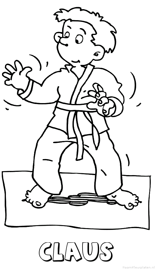 Claus judo kleurplaat