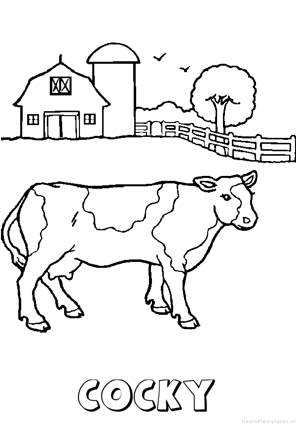 Cocky koe kleurplaat