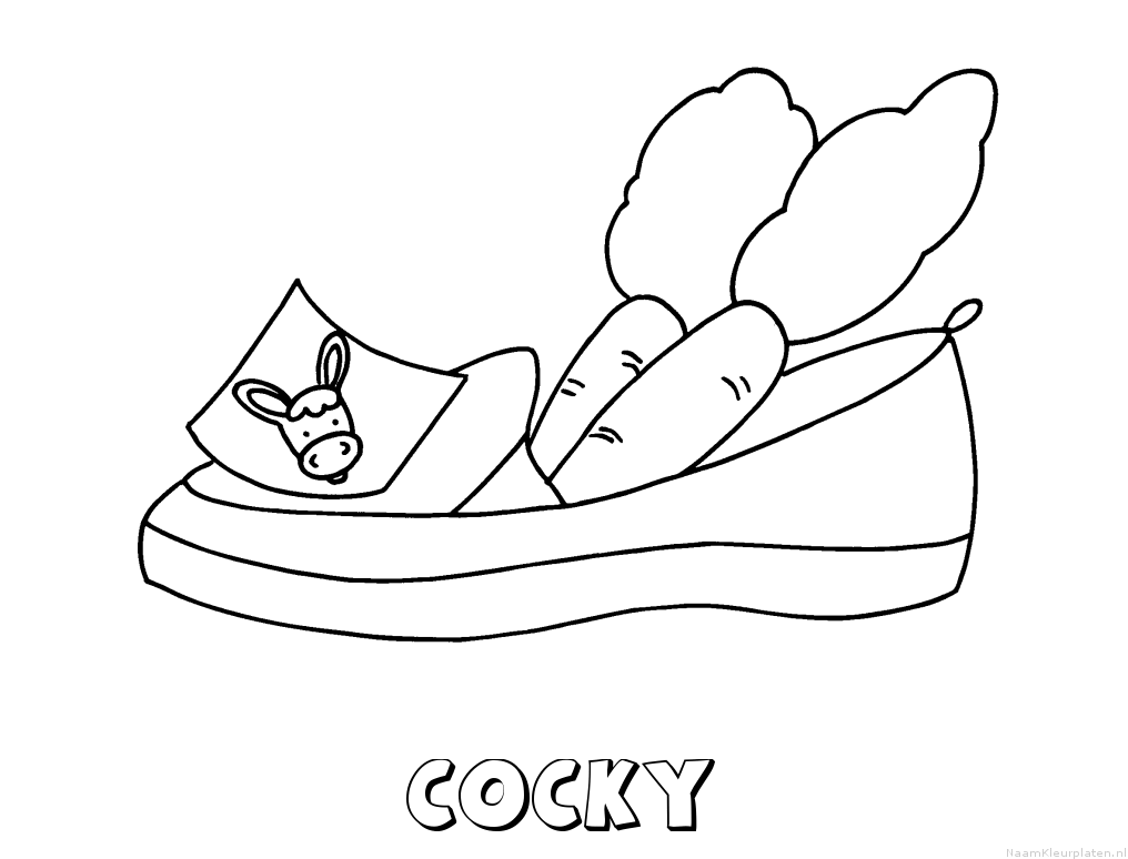 Cocky schoen zetten kleurplaat