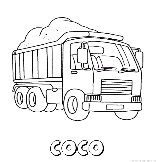 Coco vrachtwagen kleurplaat