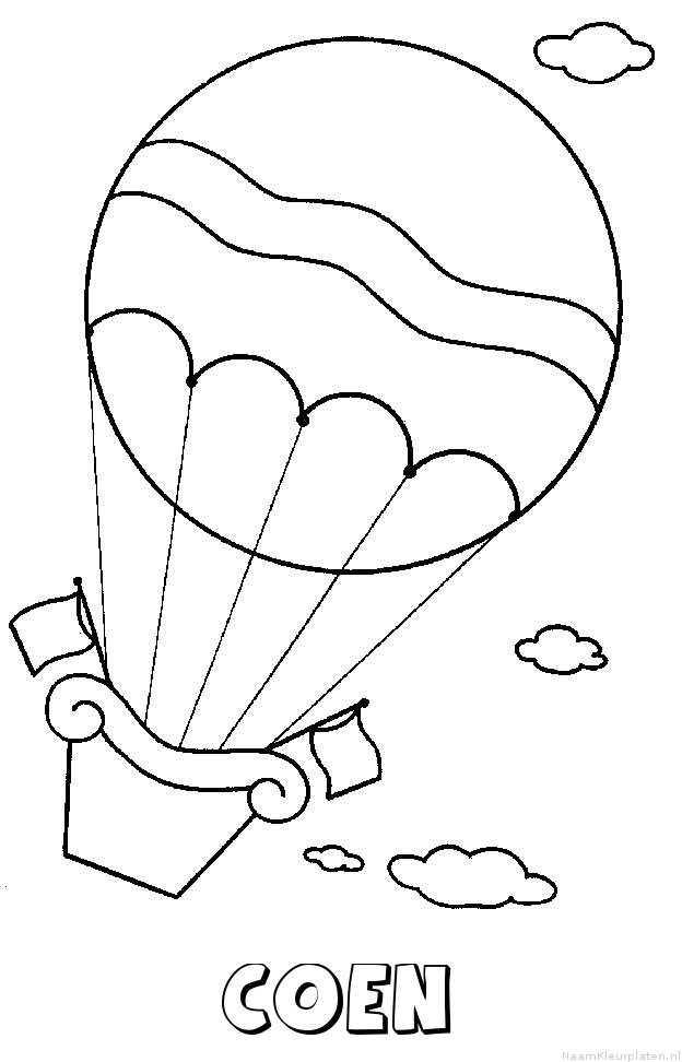Coen luchtballon kleurplaat