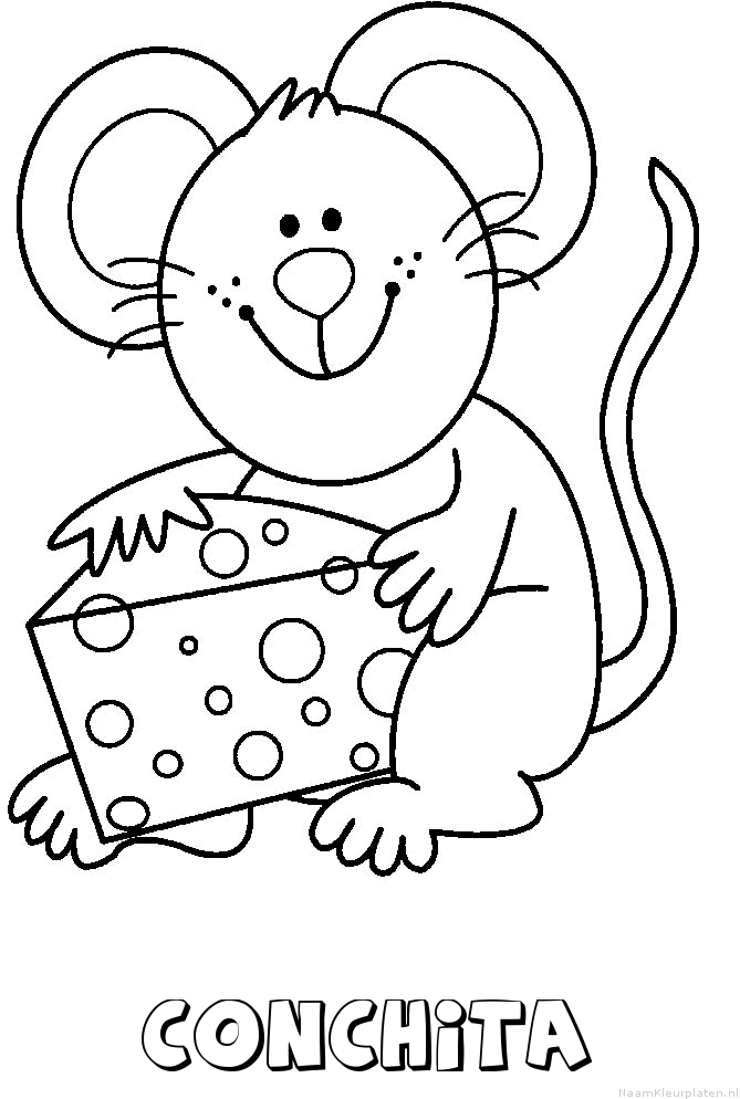 Conchita muis kaas kleurplaat