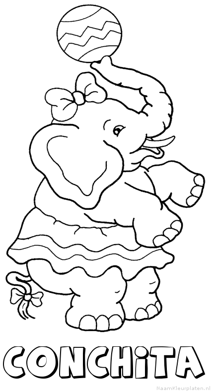 Conchita olifant kleurplaat