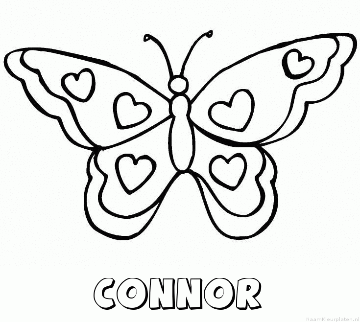 Connor vlinder hartjes kleurplaat