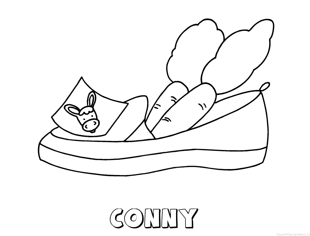 Conny schoen zetten kleurplaat