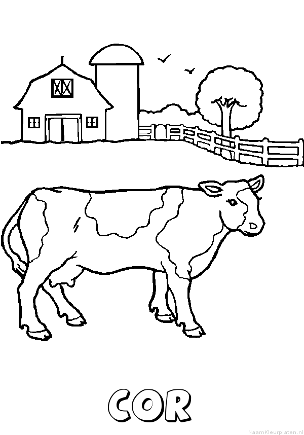 Cor koe kleurplaat