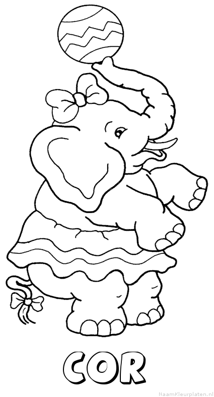 Cor olifant kleurplaat