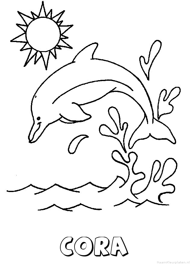 Cora dolfijn kleurplaat