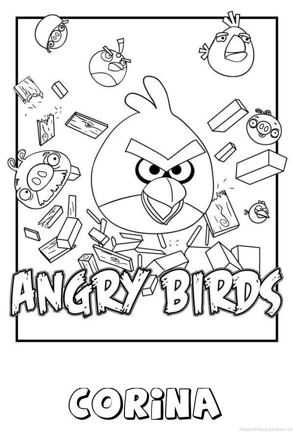 Corina angry birds kleurplaat