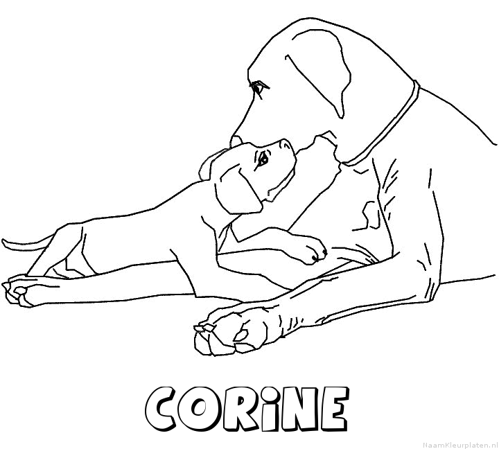 Corine hond puppy kleurplaat