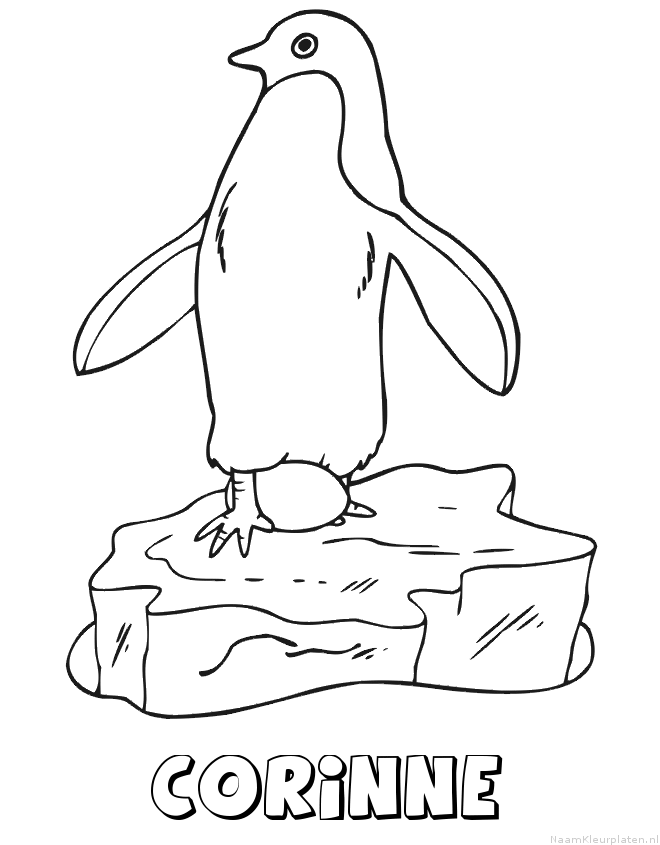 Corinne pinguin kleurplaat