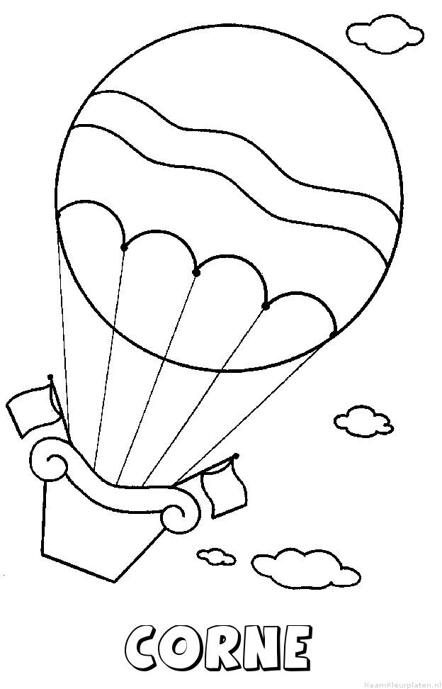 Corne luchtballon kleurplaat