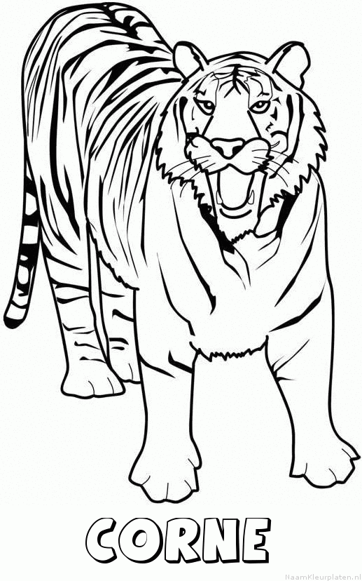 Corne tijger 2 kleurplaat