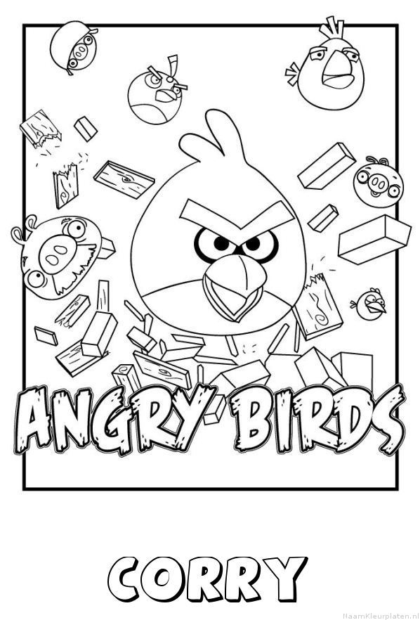 Corry angry birds kleurplaat