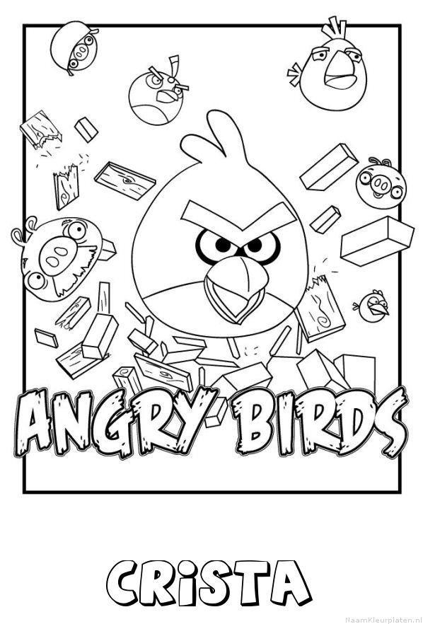 Crista angry birds kleurplaat