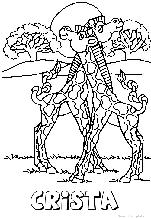 Crista giraffe koppel kleurplaat