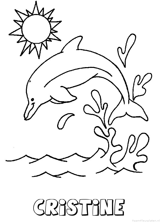 Cristine dolfijn kleurplaat