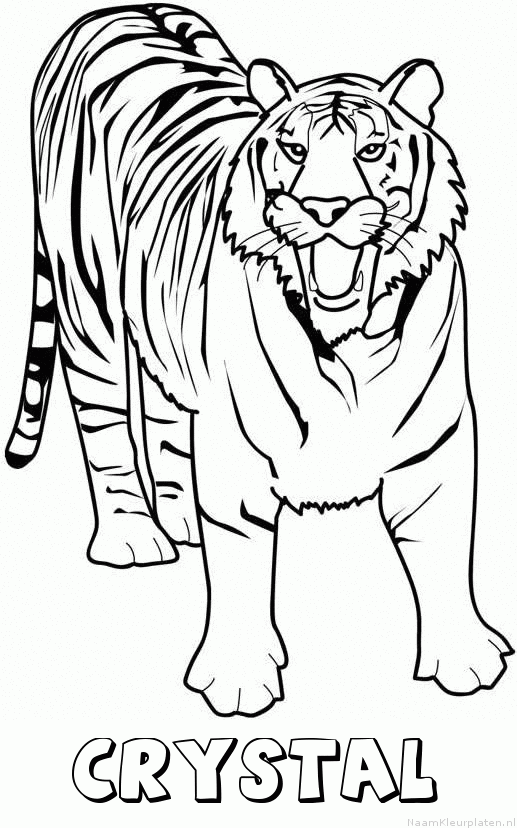 Crystal tijger 2 kleurplaat