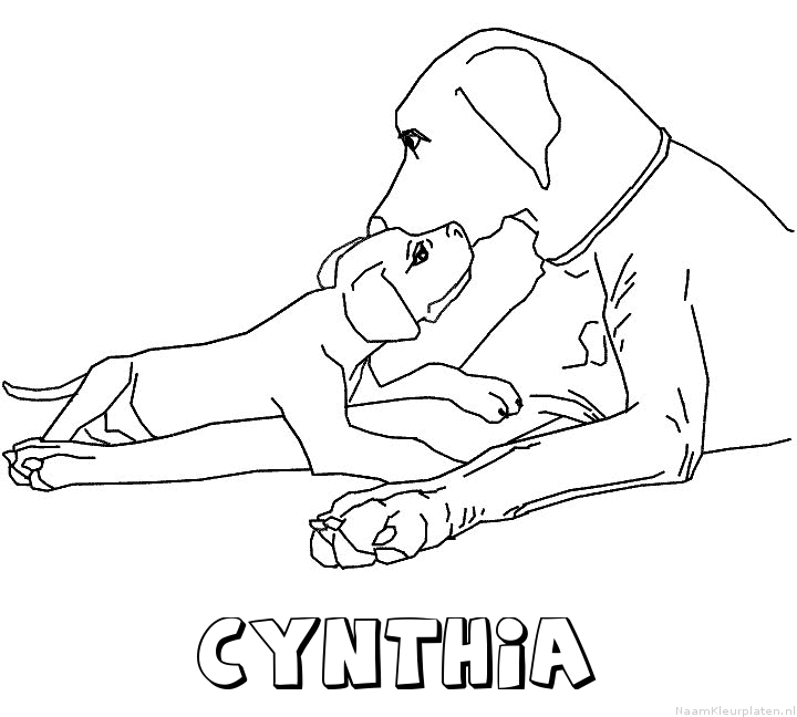 Cynthia hond puppy kleurplaat