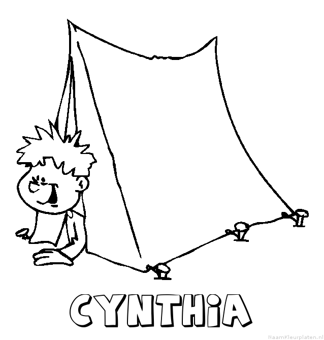 Cynthia kamperen kleurplaat