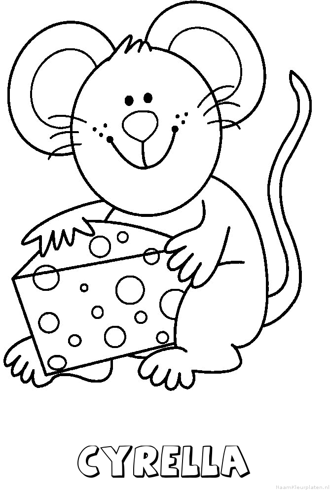 Cyrella muis kaas kleurplaat