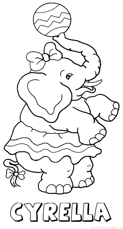 Cyrella olifant kleurplaat